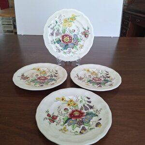 VINTAGE 1970'S LOT OF (4) COPELAND SPODE GREAT BRITAIN RAEBURN FLORAL PLATES